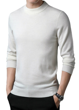 Worsted All Wool Sweater Solid Color Simple Knitwear