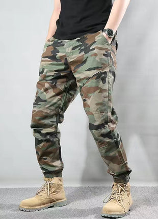 Men's Spring And Autumn Camouflage Loose Ankle Banded Working Pants