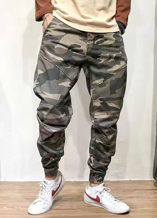 Men's Spring And Autumn Camouflage Loose Ankle Banded Working Pants