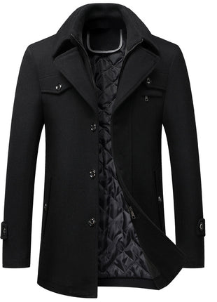 Men's Wool Woolen Thickened Overcoat Jacket