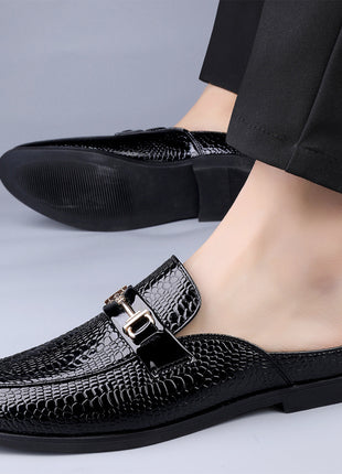 Nouveaux mocassins à motif demi-pantoufles pour hommes