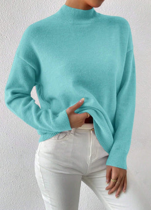 Women's Fashion Solid Color Loose Knitted Top