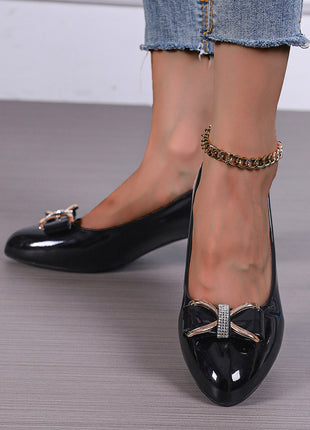 New Bow High Heel Low-cut Pumps Korean Style Pointed Women