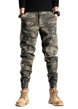 Men's Spring And Autumn Camouflage Loose Ankle Banded Working Pants