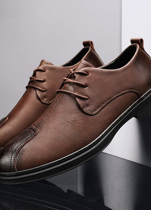 Plus Size Men's Casual Shoes Genuine Leather Lace-up Soft Bottom