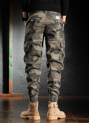 Men's Spring And Autumn Camouflage Loose Ankle Banded Working Pants