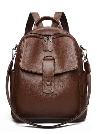 Soft Leather Fashion Trend Multipurpose All-matching Large-capacity Backpack