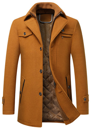 Men's Wool Woolen Thickened Overcoat Jacket