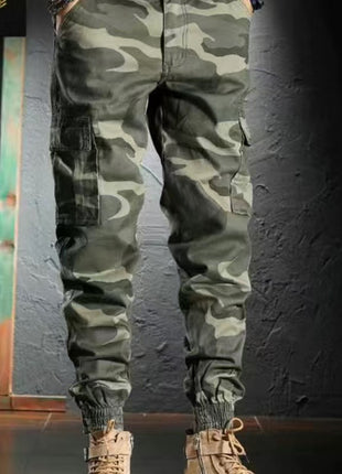 Men's Spring And Autumn Camouflage Loose Ankle Banded Working Pants