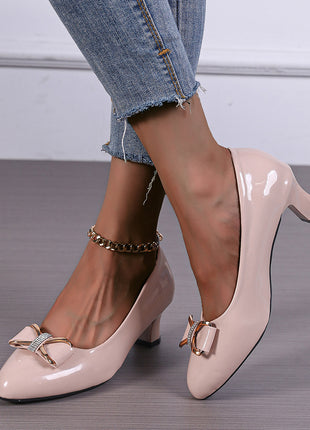 New Bow High Heel Low-cut Pumps Korean Style Pointed Women