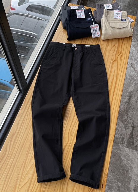 Gerade geschnittene Freizeithose aus gebürstetem Twill für Herren