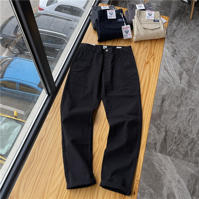 Gerade geschnittene Freizeithose aus gebürstetem Twill für Herren