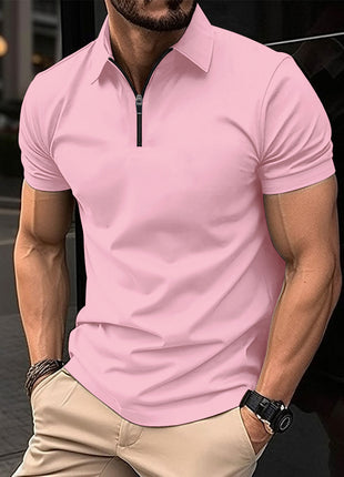 Summer Zipper Solid Color Men's Sports Top