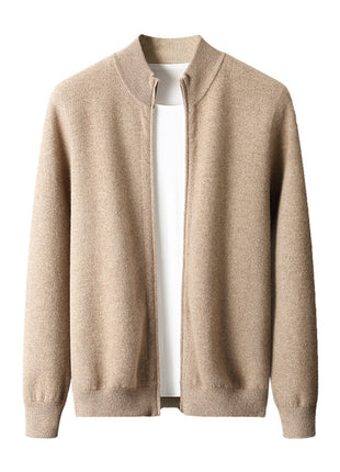 Autumn And Winter Double-sided Thickened Zipper Wool Cardigan