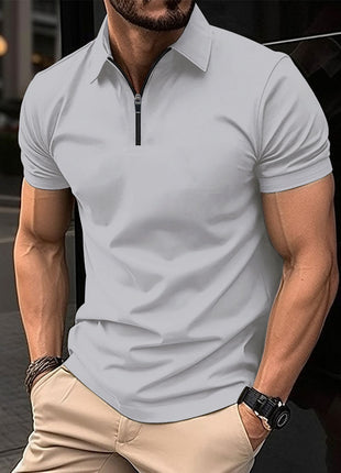 Summer Zipper Solid Color Men's Sports Top