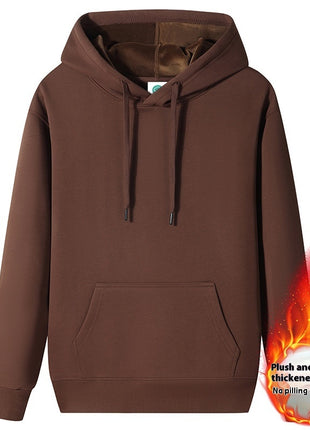 Fleece-lined Thick Student Hoodie Warm Top Casual