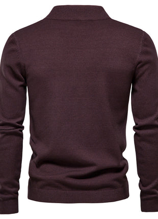 Mid-collar Slim Fit Men's Sweater Men's Multi-color