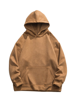 Suede No Hat Rope Hooded Sweater For Men