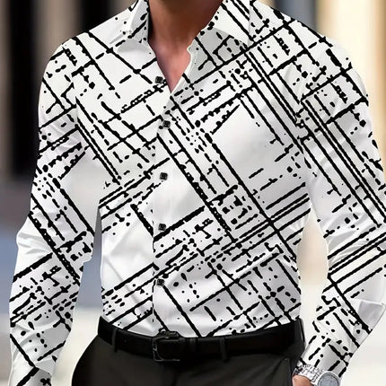 Breathable Volkswagen Casual Versatile Lattice Men's Long Sleeve Shirt