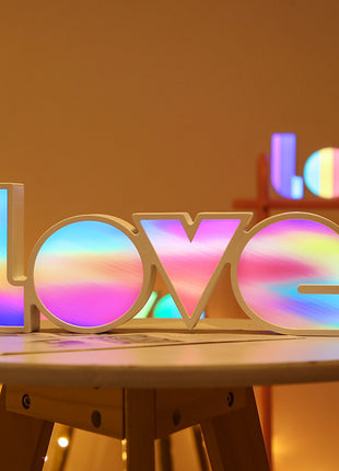 Valentines Day Decor LED LOVE Light Valentines Day Gift For Girlfriend Bithday Wedding Party Decoration Romantic Wedding Decor