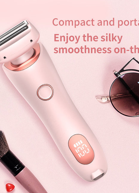 2 In 1 Hair Removal Epilator USB Rechargeable Trimmer Women Body Razor Face Leg Armpit Bikini Hand Pubic Shaver Hair Remover