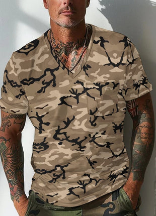 Sommer Herren Design Camouflage Atmungsaktiv Lose Mode Kurzarm