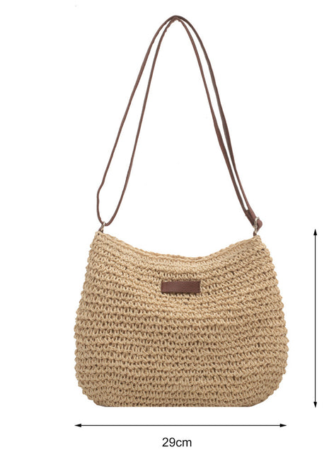 Niche Design Vacation Straw Tote Bag