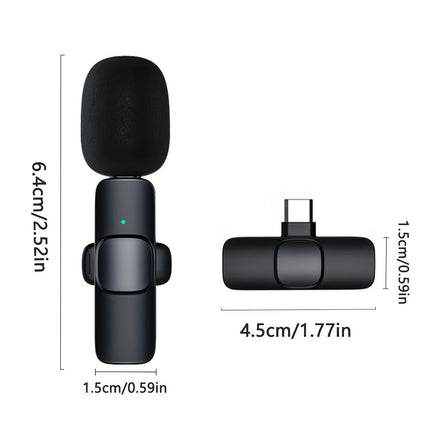 Microphone cravate sans fil pour iPhone iPad Micro à pince sans fil professionnel - Micro d'enregistrement à condensateur omnidirectionnel sans fil pour interview vidéo podcast vlog YouTube