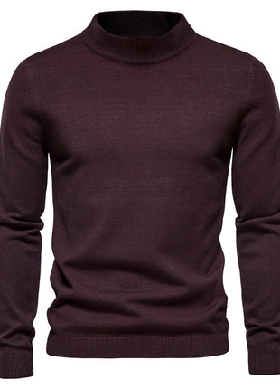 Mid-collar Slim Fit Men's Sweater Men's Multi-color