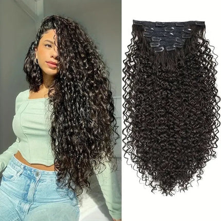 Extension de cheveux synthétiques de type bigoudi, perruque complète pour femme, cheveux noirs et bruns