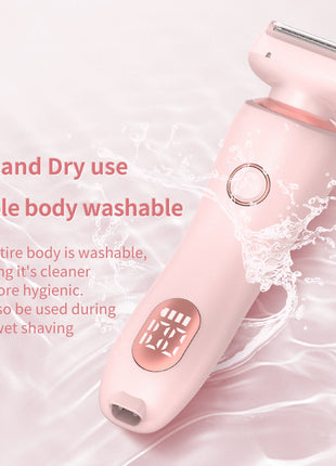 2 In 1 Hair Removal Epilator USB Rechargeable Trimmer Women Body Razor Face Leg Armpit Bikini Hand Pubic Shaver Hair Remover