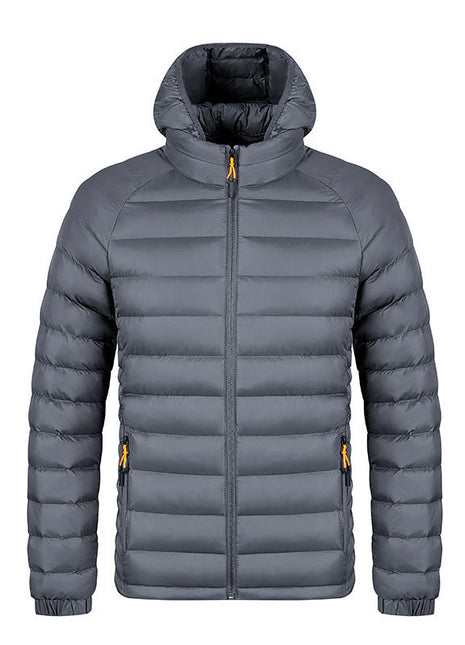 Men's Striped Hooded Warm Cotton-padded Jacket