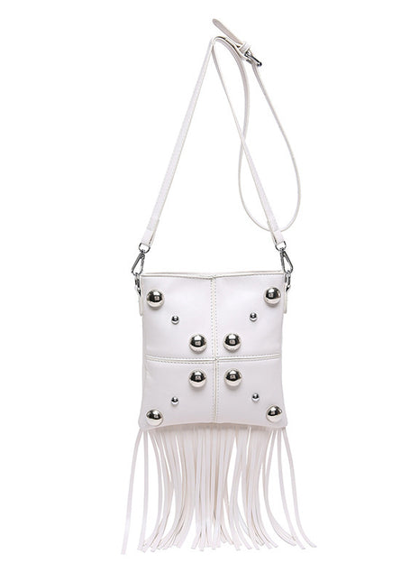 Studded Shoulder Tassel Trendy Crossbody Bag