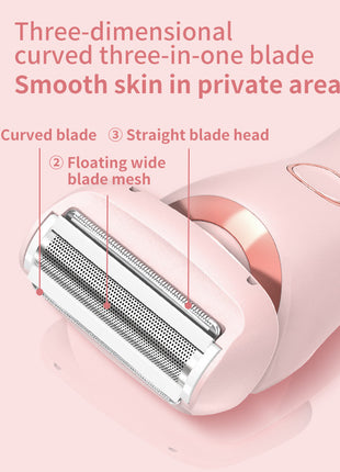 2 In 1 Hair Removal Epilator USB Rechargeable Trimmer Women Body Razor Face Leg Armpit Bikini Hand Pubic Shaver Hair Remover