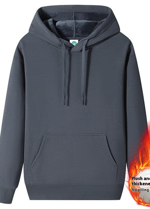 Fleece-lined Thick Student Hoodie Warm Top Casual