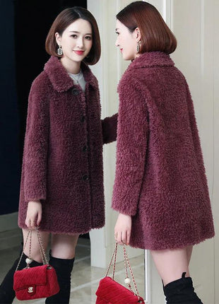 Women's Thick Faux Cashmere Coat Mid-length