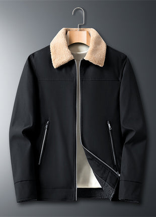 Men's Coat New Casual Fleece Jacket Stand Collar