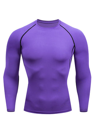 Workout Top Outdoor Sports High Elastic Cycling Training Breathable Tight Colorful Long Sleeve