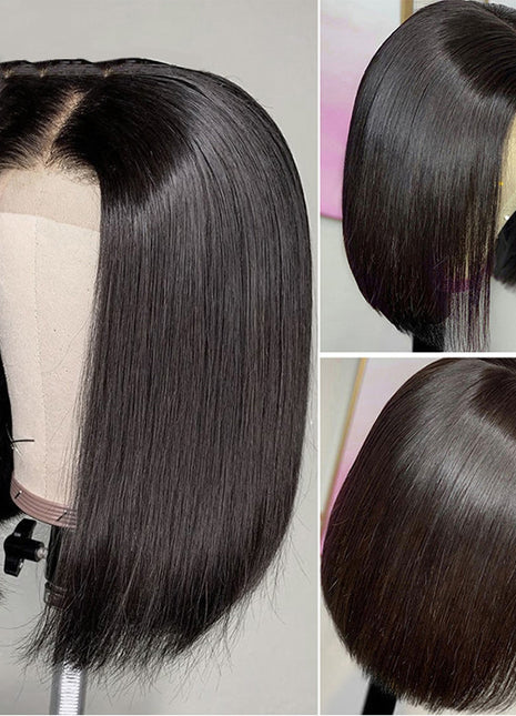 Perruque courte en cheveux naturels pour femme avec tempérament tendance