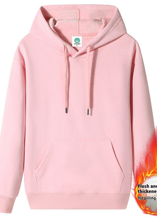 Fleece-lined Thick Student Hoodie Warm Top Casual