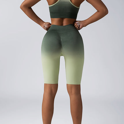 Ensembles d'entraînement pour femmes 2 pièces sans couture Crop Tank Shorts taille haute Tenues de yoga, tenues d'entraînement pour femmes 2 pièces sans couture Sport Bra taille haute Yoga Leggings Ensembles