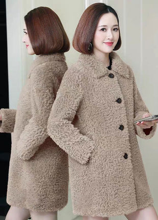 Women's Thick Faux Cashmere Coat Mid-length