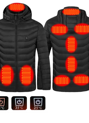 New Heated Jacket Coat USB Electric Jacket Cotton Coat Heater Thermal Clothing Heating Vest Men's Clothes Winter