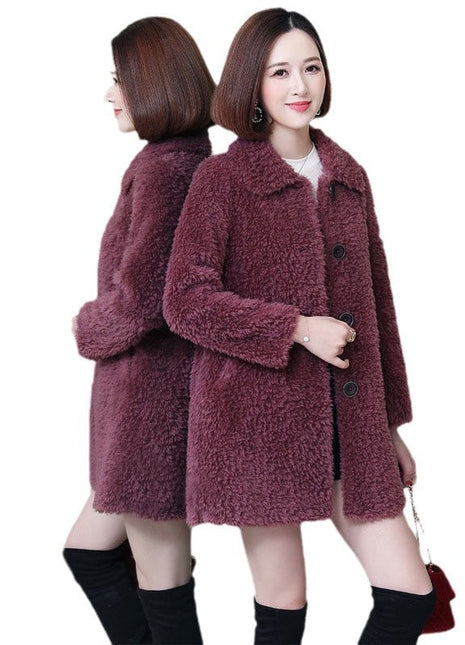 Women's Thick Faux Cashmere Coat Mid-length