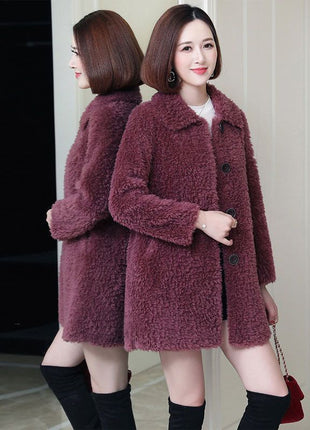 Women's Thick Faux Cashmere Coat Mid-length