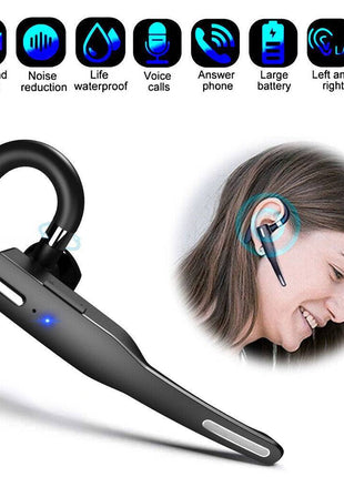 Trucker Wireless Headset Bluetooth 5.1 Earpiece Dual Mic Earbud Noise Cancelling