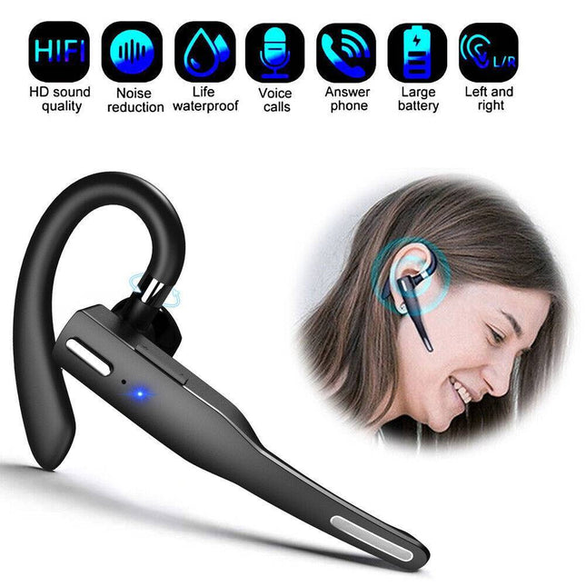 Trucker Wireless Headset Bluetooth 5.1 Earpiece Dual Mic Earbud Noise Cancelling