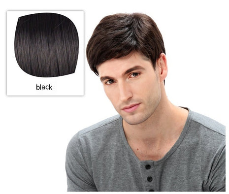 Perücke Herren Side Bangs Kurzes glattes Haar Chemiefaser Vollkopfperücke