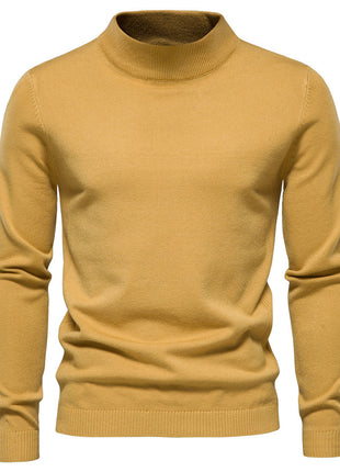 Mid-collar Slim Fit Men's Sweater Men's Multi-color