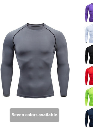 Workout Top Outdoor Sports High Elastic Cycling Training Breathable Tight Colorful Long Sleeve